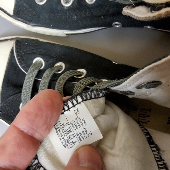 converse accessibility no tie high top shoes junior size 6 black and g - Picture 4 of 6